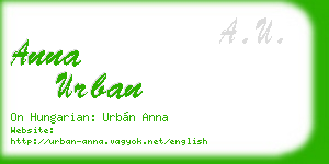 anna urban business card