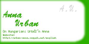 anna urban business card